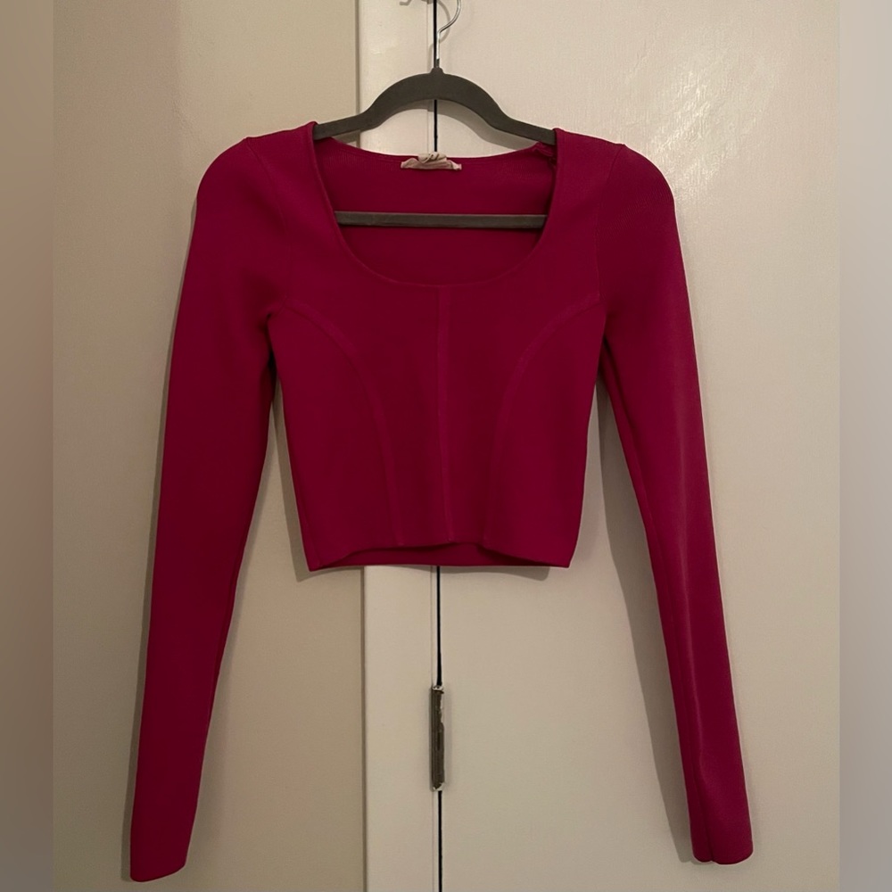 Women's Pink Long Sleeve Top
